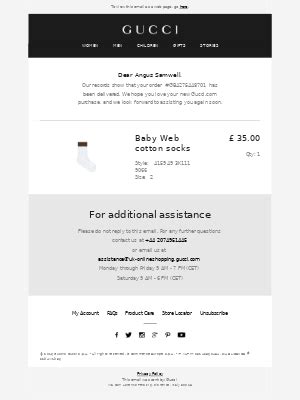 confirmation email gucci|gucci made to order.